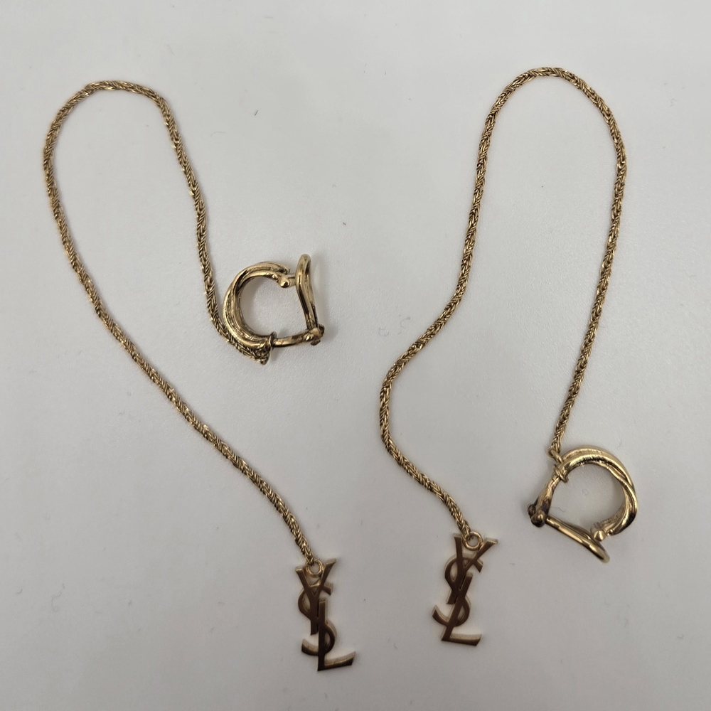 Saint Laurent Gold Earrings with YSL Design